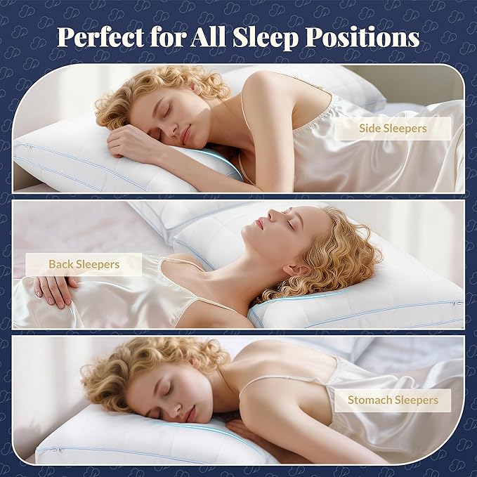 PlushHavenCloud 3-in-1 Adjustable Pillows Bed Pillow - Hotel Pillow Queen Size Pillow for Sleeping with 3 Removable Inserts, Assemblable Height & Soft Firm Pillows for Back, Stomach or Side Sleepers