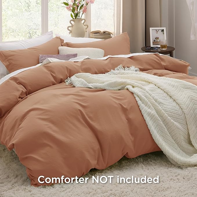 Bedsure Taupe Duvet Cover Twin/Twin XL Size - 2 Pieces Prewashed Cotton-Like Extra Soft Bedding Set, Includes 1 Twin Duvet Cover 68x90 Inches with Zipper Closure & 1 Pillow Sham, No Comforter