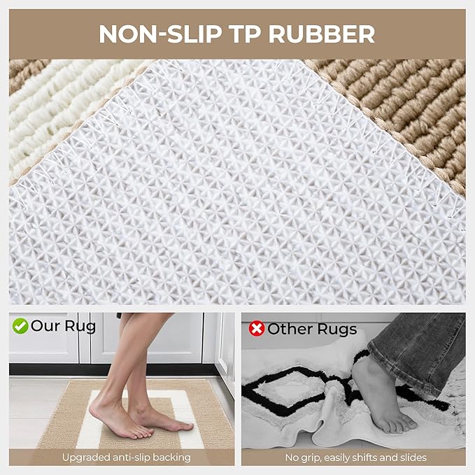 GRANNY SAYS Front Door Mat Outside Entrance, Door Mats for Entryway, Welcome Matt Non-Slip, Entryway Front Porch Mat Low Profile Resist Dirt Easy to Clean, 36"x24", Khaki