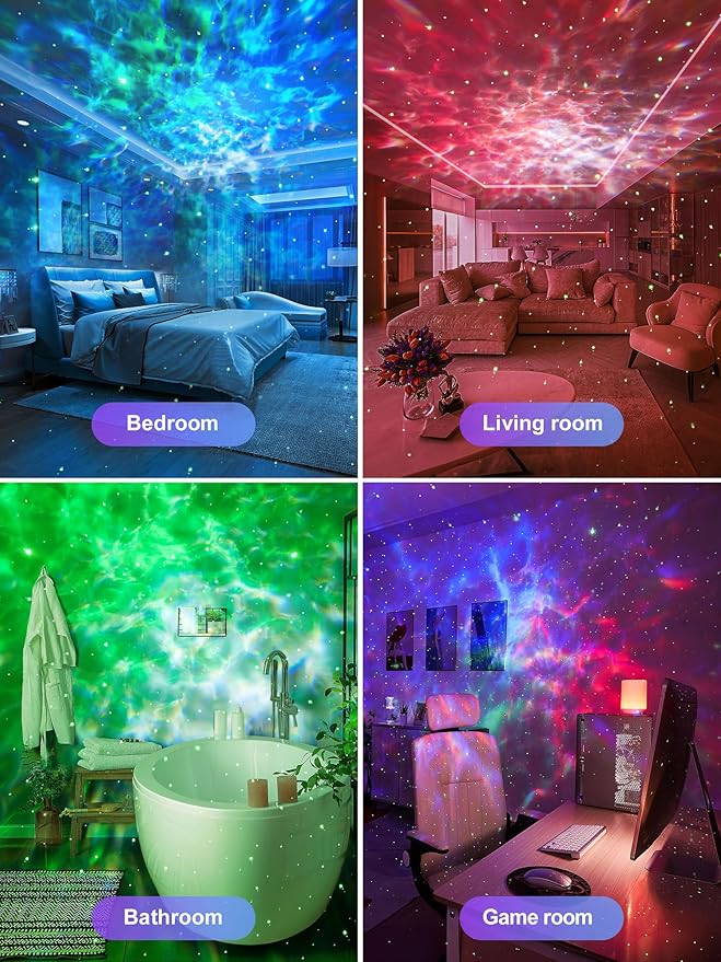 Star Projector for Bedroom Galaxy Projector for Bedroom, 15 White Noise Sound Machine for Sleep 15-Color Galaxy Light Projector for Bedroom,Bluetooth Star Lights Teen Girl Gifts Trendy Stuff Boy Gifts