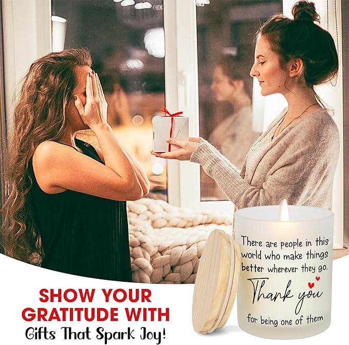 OASSIE Galentines Thank You Gifts for Women - Vanilla Lavender Candle 10 Oz - Inspirational Birthday Valentines Day Gifts for Friend Women Coworkers Teachers Nurses Boss Employees, Appreciation Gift