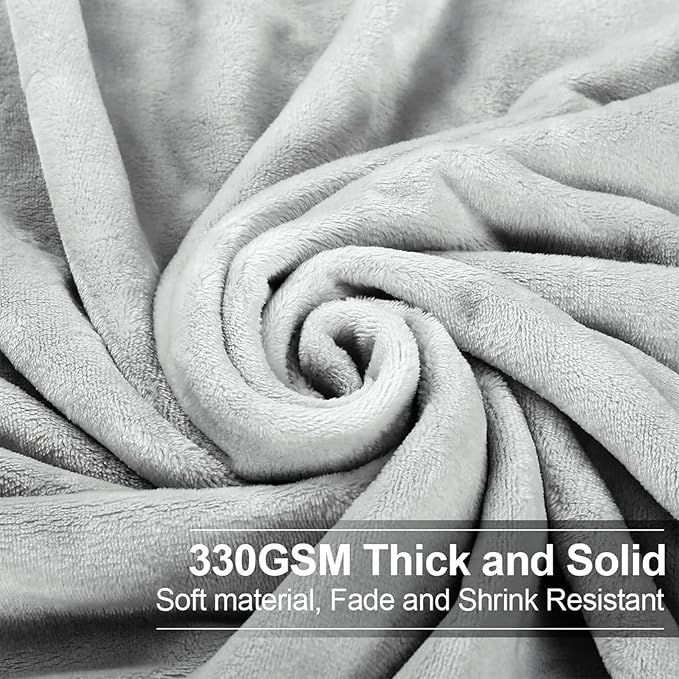 EASELAND Twin Size Blanket All Season Warm Fuzzy Microplush Lightweight Thermal Fleece Blankets,66x90 Inches,Silver Gray