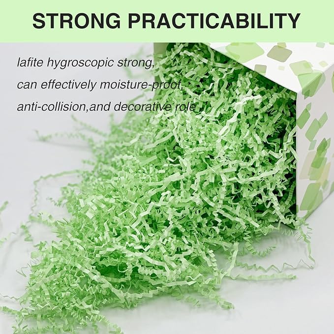2LB Crinkle Cut Paper Shred Filler for Bag Gift Box Basket Easter Grass Decorations(Light Blue)