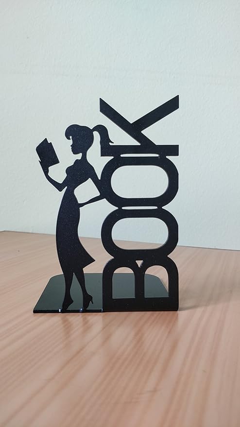 Book Metal Bookends,Decorative Bookends, Non Skid Book Ends, Book Stopper for Home/Office Decor/Shelves, Office Bookends, Library bookends, (7 Inch Tall)