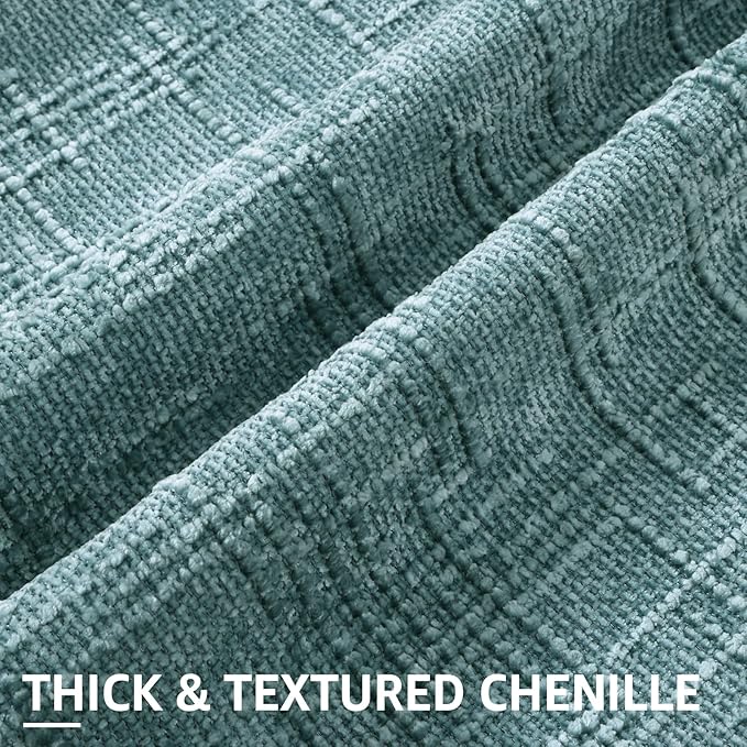 decorUhome Spring Teal Chenille Throw Pillow Covers 12x20 Set of 2 Textured Slubby Couch Pillow Covers Farmhouse Accent Modern Neutral Decorative Pillow Cases for Bed Sofa Living Room