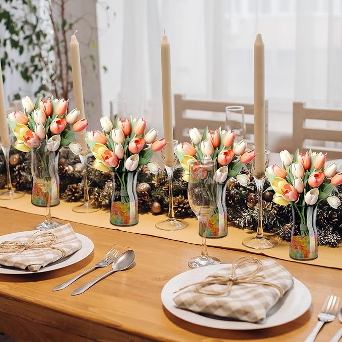 Clear Glass Flower Vase for Decor - Versatile Centerpiece for Fresh & Dried Flowers, Perfect for Home, Office, Wedding, Party & Hotel Decor (Gray)