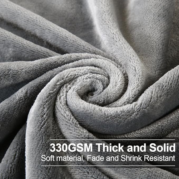 Soft Blanket Warm Fuzzy Microplush Lightweight Thermal Fleece Blankets for Couch Bed Sofa,California King102X108Inch,Gray