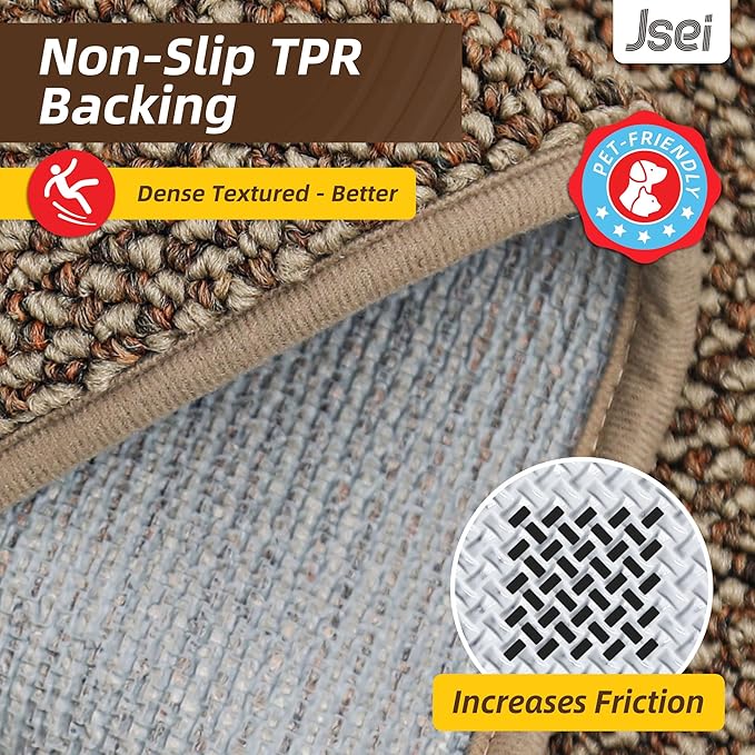 JSEI Dirt Trapper Door Mat 20"x32" Non-Slip Washable Entrance Mat, Dog Doormats, Absorbent & Fade-Resistant Floor Mats, Low Profile Welcome Mats for Entryway, Front Door, and Inside Entrance, Taupe