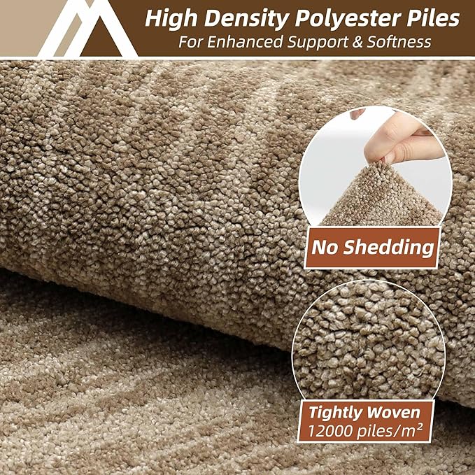 COSY HOMEER Kitchen Rugs Non Slip Washable 24"x36"+24"x60",Absorbent Soft Kitchen Mats for Floor,Polyester Kitchen Runner Rug Sets of 2,Kitchen Floor Mats for Sink Mat,Hallway,Laundry,Taupe
