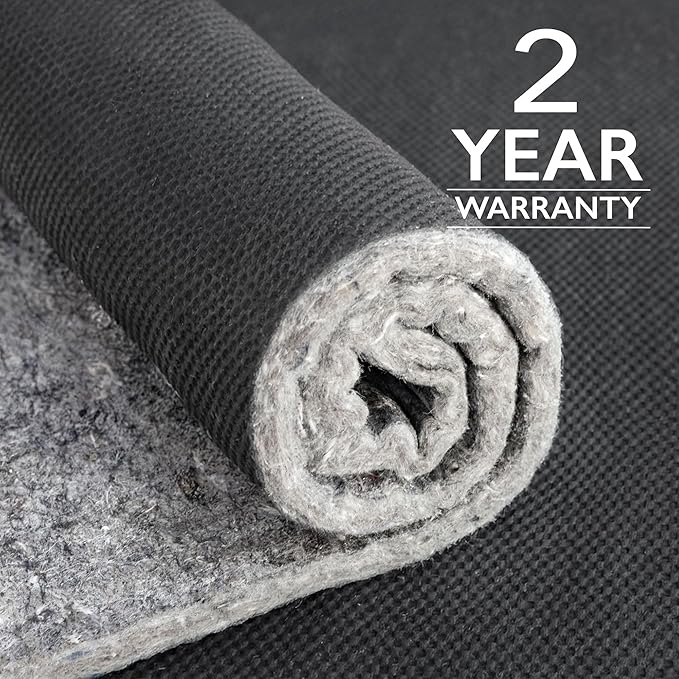 RUGPADUSA - Dual Surface - 3'x5' - 1/2" Thick - Felt + Rubber - Non-Slip Backing Rug Pad - Adds Comfort and Protection - for Hard Surface Floors