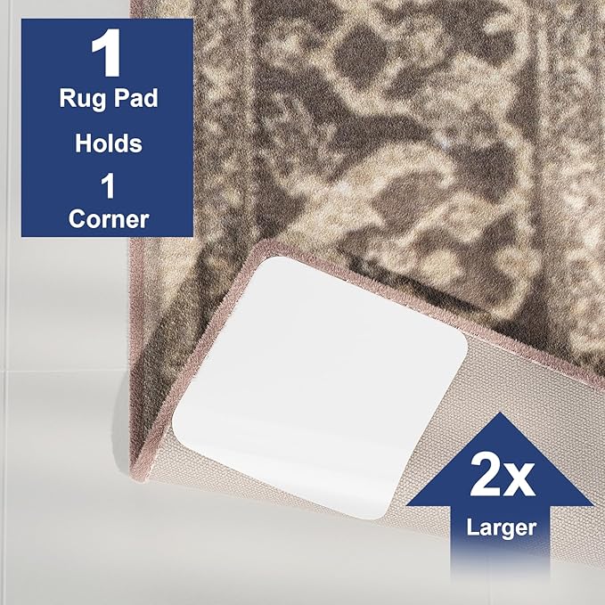 Home Techpro Double Sided Rug Pad Gripper for Hardwood Floors No Damage, New Materials to Non Slip Rug Pads, Under Rug Carpet Tape : Keep Your Rug in Place & Make Corner Flat