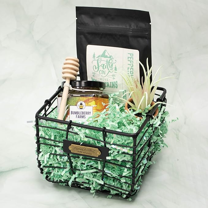 MagicWater Crinkle Cut Paper for Gift Baskets - 2LB - Diamond Mint - Perfect for Shredded Paper Filler, Basket Filler, Gift Boxes, Bridesmaid Gifts, Christmas Stuffers & More – Ideal for All Occasions