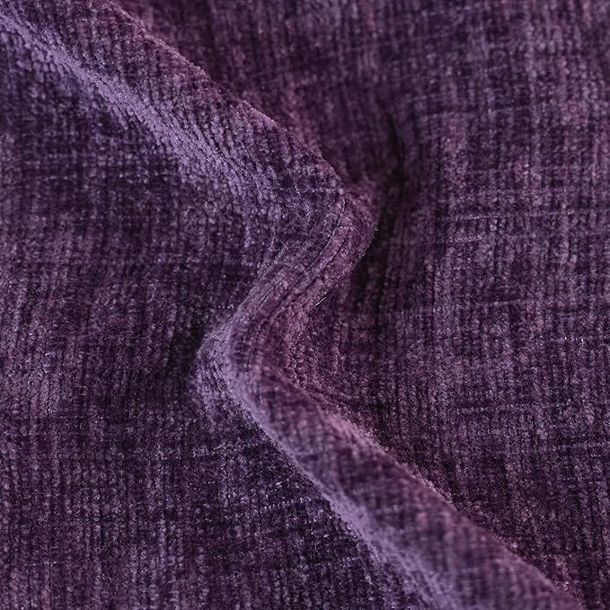 CaliTime Throw Pillow Covers Decorative 12 X 20 Inches Pack of 2 Cozy Chenille Cushion Cases for Couch Sofa Bed Living Room Home Plum Purple