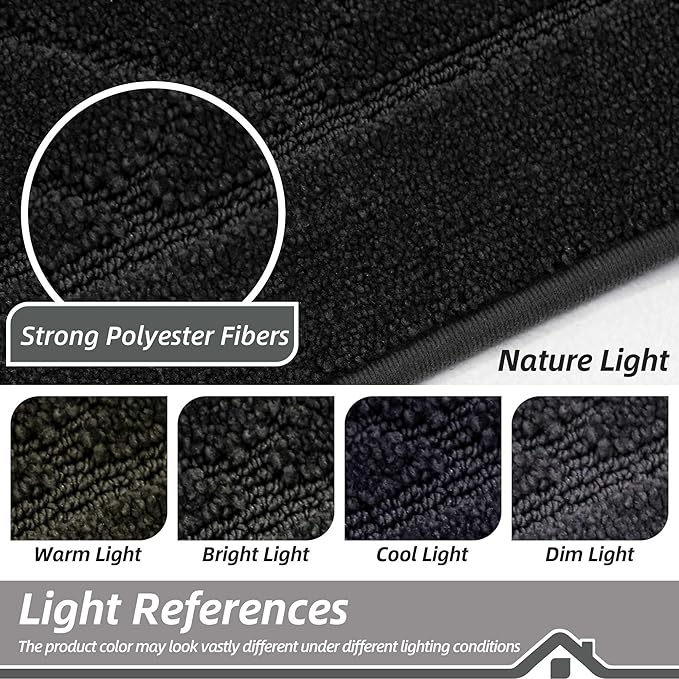 BEQHAUSE Dirt Trapper Door Mat 36" x 60", Doormat Non-Slip Entryway Rugs Washable, Dog Door Mat Stain Resistant and Absorbent Welcome Floor Mat for Front Back Door, Mud Wet Shoes & Paws, Black