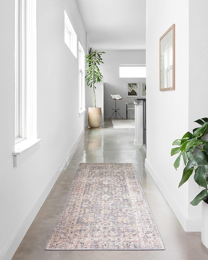Loloi II Skye Collection SKY-01 Grey/Apricot 2'-6" x 7'-6" Runner Rug