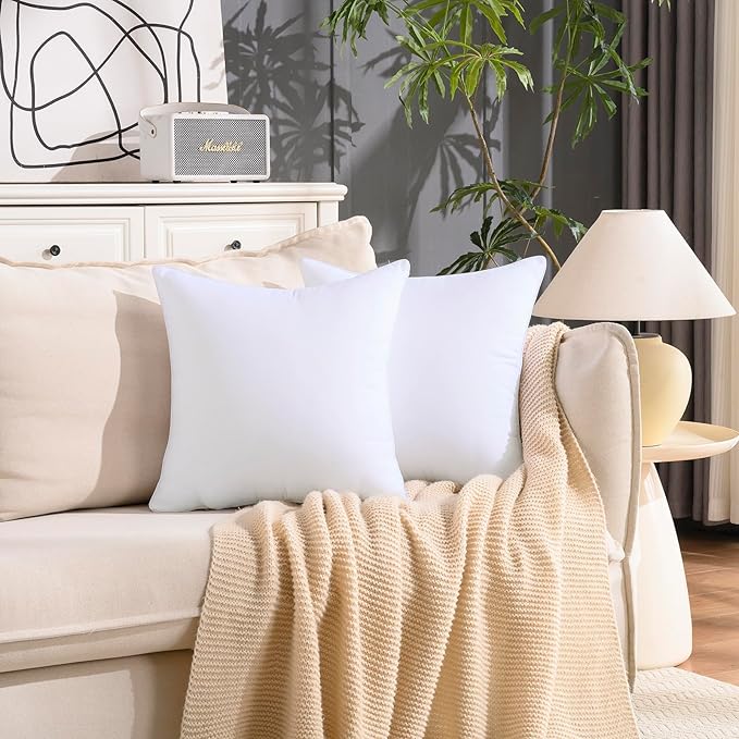 MCWPHLS 12x20 Outdoor Pillow Inserts Set of 4 Waterproof Rectangular Lumbar Support White Decorative Throw Pillow Inserts for Indoor Couch Sofa Beds Cushions Outdoor Patio Furniture