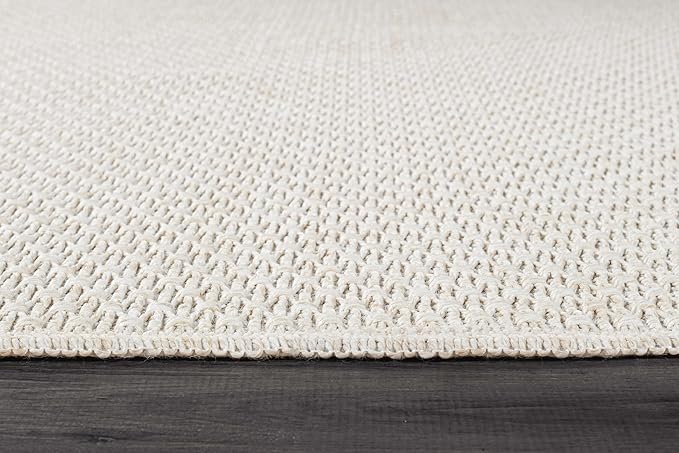 Easy Jute Runner Rug 2x7 Indoor Outdoor Natural Rugs Solid Fiber Rug Woven Area Rug Boho Easy Clean Inside Carpet for Living Room Bedroom Dining Room Hallway or Outdoor Patio Porch (2 X 7 Bone)