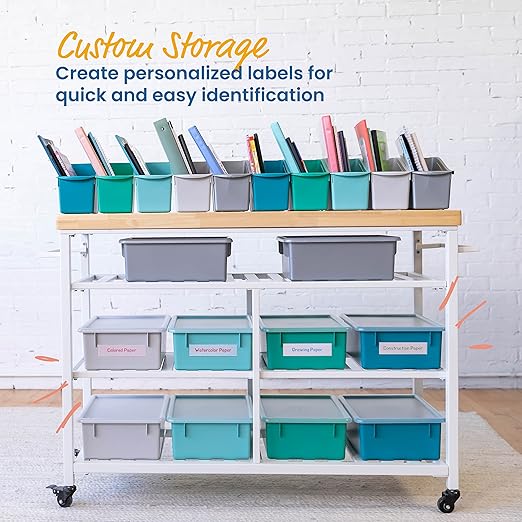 ECR4Kids Letter Size Deep Tray with Lid, Storage Bin, Contemporary, 10-Piece