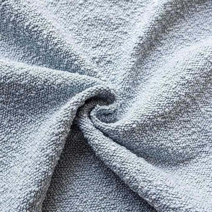 Foindtower Modern Textured Boucle Throw Pillow Covers Accent Solid Decorative Pillow Cases Cozy Woven Couch Cushion Case for Chair Sofa Bed Living Room Home Decor, 20 x 20 Inch, 1PC, Light Blue