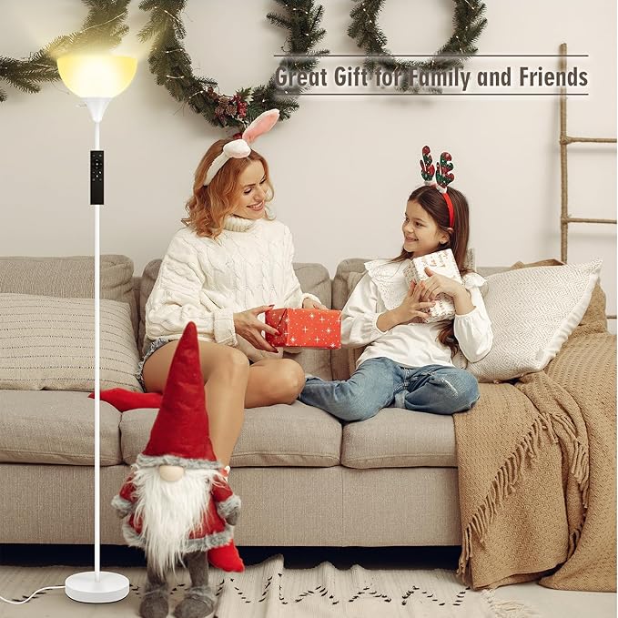 Floor Lamps for Living Room, 71'' Torchiere Floor Lamps with Remote, 2700K-6500K Colors Temperature & Brightness Adjustable, 10W/1200LM White Dimmable Floor Lamp,Tall Standing Lamp for Bedroom/Office