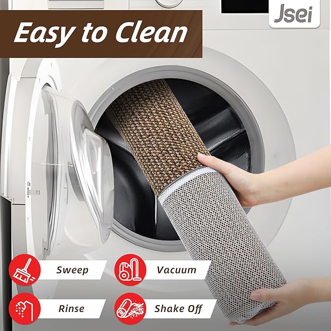 JSEI Kitchen Rugs and Mats, 2PCS Non-Slip Kitchen Mats for Floor, Machine Washable Absorbent and Stain Resistant Kitchen Runner, Carpet Mats with TPR Backing for, 17''x30''+17''x48'', Taupe