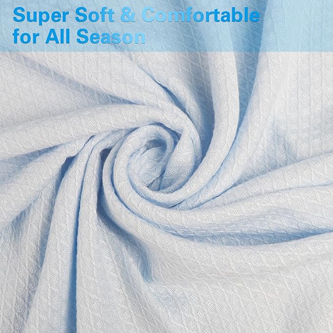AmyHomie Cooling Blanket, 100% Rayon Derived from Bamboo, Cool Summer Blanket for Hot Sleepers, Soft Comfy Lightweight Blankets for All Seasons(Blue, 79×91in)