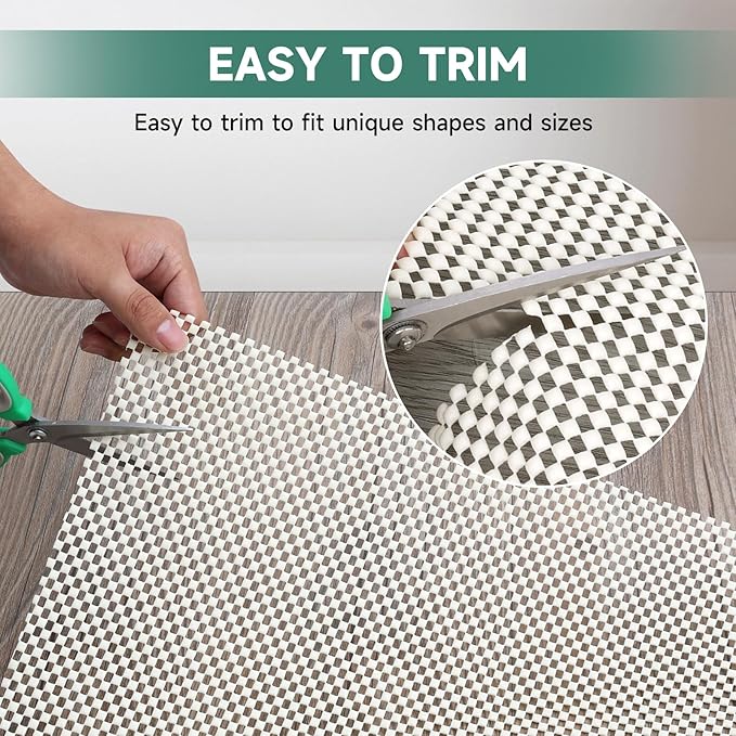 BALEINE Non Slip Rug Pad Rug Gripper for Hardwood Floors, Extra Thick Non Slip Mat Under Carpet (9'x12')