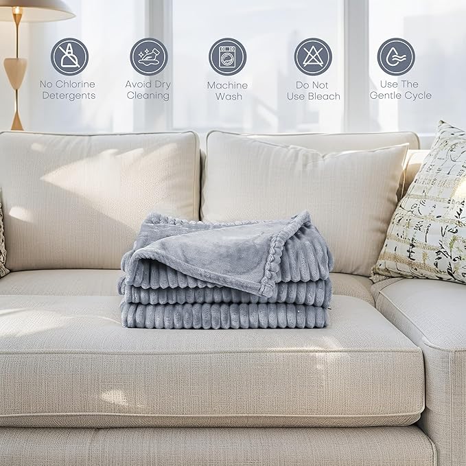 Electric Heated Blanket Twin Size 62"x84" with Cozy Flannel, 6 Heat Settings & 10 Hours Auto Off, Soft & Cozy Warming Throw for Home, Office, or Bed, Machine Washable, Grey