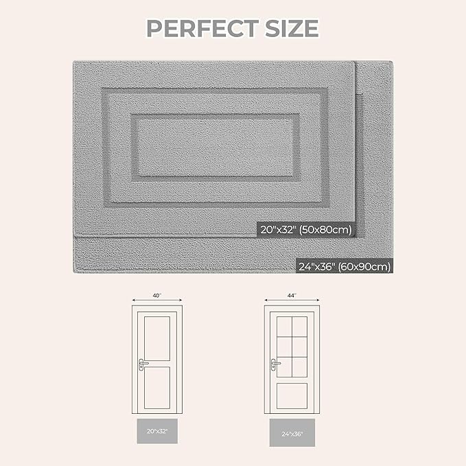 GRANNY SAYS Front Door Mat Indoor Entrance, Indoor Door Rugs for Entryway, Low-Profile, Non-Slip Rugs, Washable Floor Mat, 36x24, Grey