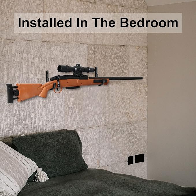 GOHIKING Gun Rack Storage Rifles Shotgun Hooks Wall Mount Hangers for Any Rifles Shotguns Archery Bow with Soft Padding and Heavy Duty Steel…