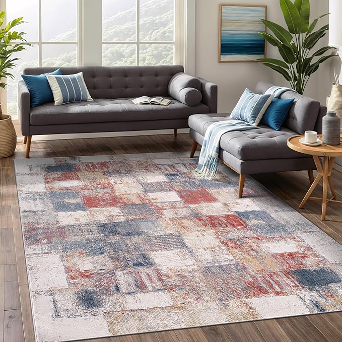 Beverly Rug Living Room Rug 6x9 Modern Luxury Ultra Soft Vintage Indoor Area Rugs for Kitchen Dining Room Stain Resistant Non Shedding Indoor Carpet Alfombras para Salas Modernas (6 x 9 Multi)