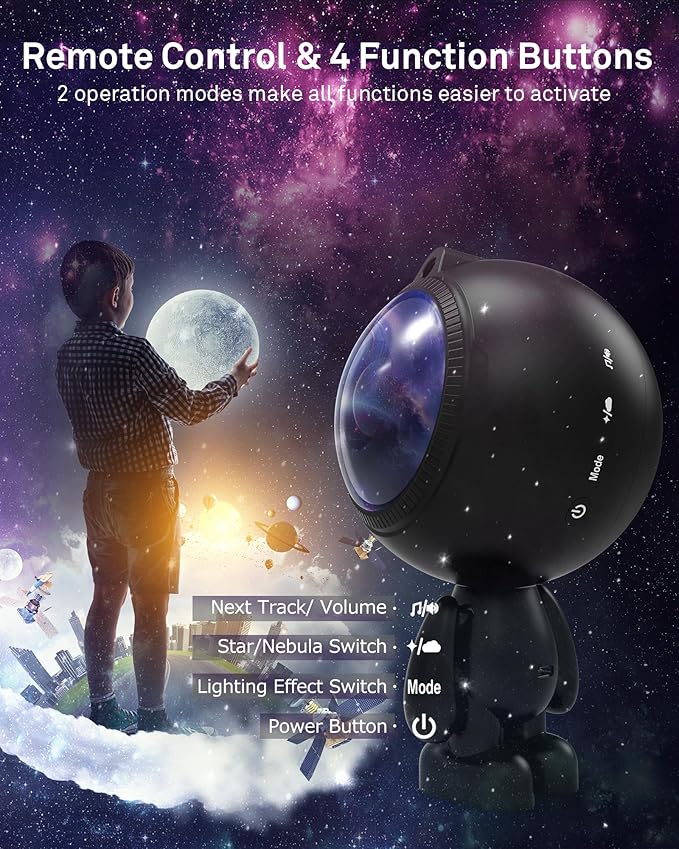 AIRIVO Star Projector, Galaxy Projector Night Light Bluetooth Speaker with Timer,Remote,White Noise, Posture Adjust,Room Bedroom Decor,Birthday Christmas Gifts for Kids Adults
