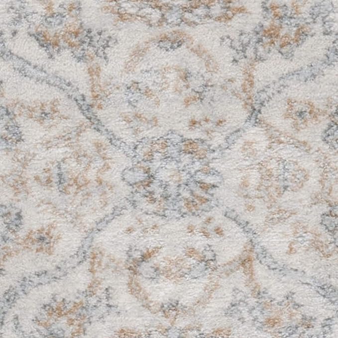 SAFAVIEH Isabella Collection Area Rug - 5'3" x 7'6", Cream & Beige, Oriental Design, Non-Shedding & Easy Care, Ideal for High Traffic Areas in Living Room, Bedroom (ISA912A)