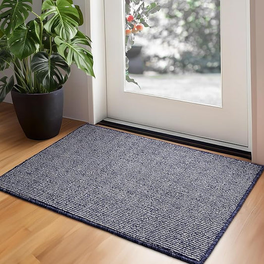 GRANNY SAYS Front Door Mat Outside Entrance, Door Mats for Entryway, Welcome Matt Non-Slip, Entryway Front Porch Mat Low Profile Resist Dirt Easy to Clean, 32"x20", Blue Beige