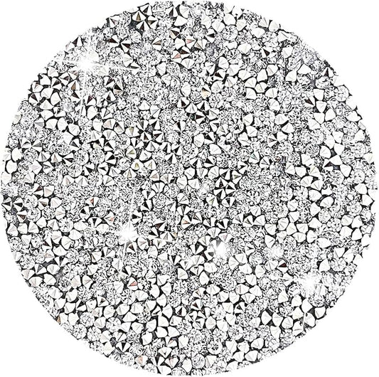 Silver Placemats Set of 2 Crushed Diamond Decor Silver Heat Resistant Mat Rhinestone Decor Round Place Mat Fall Decorations for Home Bling Sparkly Mat 15 inch