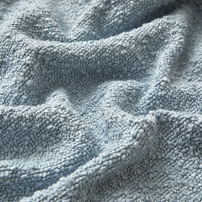 JUSPURBET Light Blue Decorative Pillow Covers 18x18 Set of 2 Throw Pillow Covers for Couch Sofa Bed Cozy Boucle Textured Cushion Covers Cases with Hidden Zipper for Living Room Home Decor