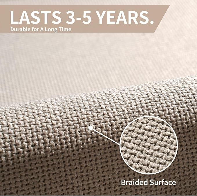 Kitchen mats for Floor Water and Oil Absorbent Runner Rugs for Kitchen, Kitchen Mat in Front of Sink,Non-Slip Kitchen Rugs,Durable Imitation Linen Kitchen Rug Beige 17x30+17x59