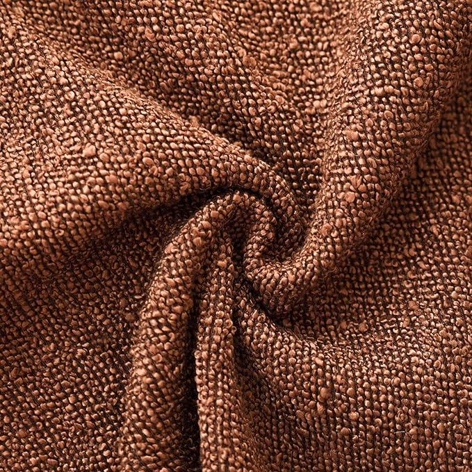 Foindtower Decorative Textured Boucle Throw Pillow Covers Accent Solid Pillow Cases Neutral Soft Cozy Couch Cushion Case for Chair Sofa Bedroom Living Room Home Decor 22x22 Inch,1PC,Red Taupe