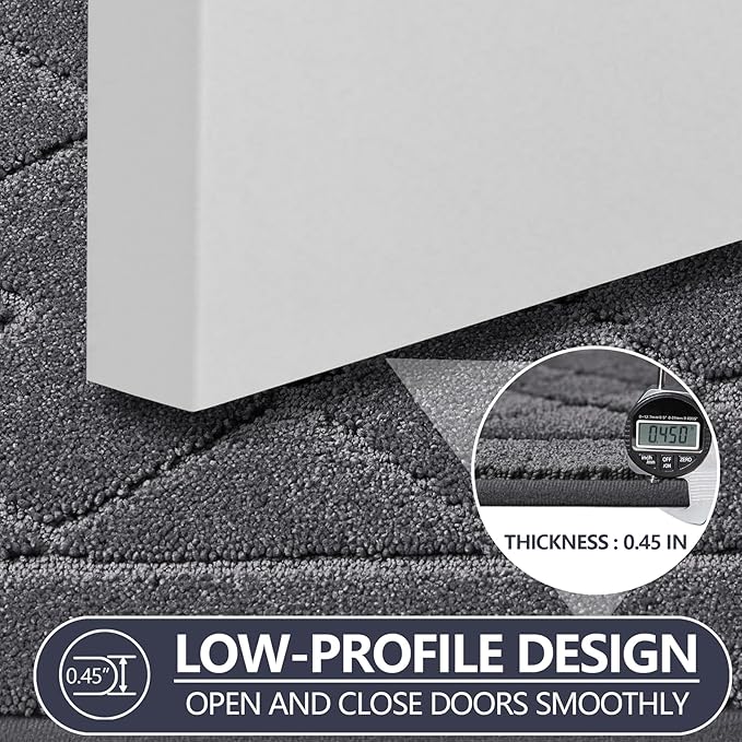 REFETONE Dirt Trapper Door Mat 36" x 60", Washable Indoor Doormat Rubber Backing Non Slip, Resist Dirt and Absorbent Entrance Mat, Low Profile Inside Floor Mats for Front Back Door and Entryway, Grey