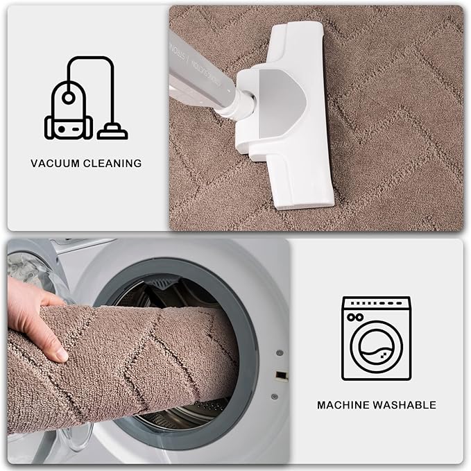 PURRUGS Dirt Trapping Door Mat 32" x 70", Non-Slip Machine Washable Entry Rug, Dog Doormat, Indoor Front Door Mat, Super Absorbent Entryway Rug for Muddy Shoes & Paws, Grayish Brown