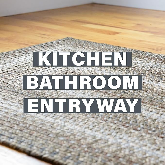 Homespice Wildwood Brown Braided Oval Rug 2'x3' - Country Style Oval Bathroom Rugs, Machine Washable, Waterproof, Durable and Reversible - Both Indoor and Outdoor