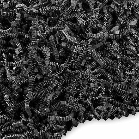 FRILLZ by DECOfill™ Crinkle Cut Paper Shred Filler for Baskets, Gifts, Packing and Protecting your Birthday, Weddings, Anniversary, Valentines Day, and other gifts (2 pound, Black)