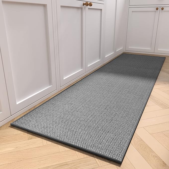 MontVoo Kitchen Rugs and Mats Non Skid Washable, Absorbent Runner Rugs for Kitchen, Front of Sink, Kitchen Mats for Floor (Dark Grey, 20"x70")