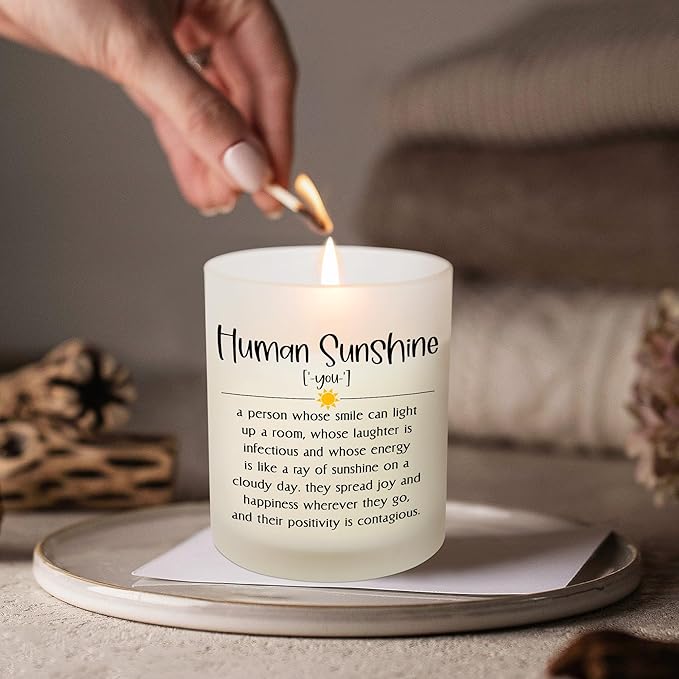 OASSIE Thank You Gifts for Women - Long Lasting Vanilla Lavender Candle 10 oz - Inspirational Appreciation Birthday Gifts for Women Friends Coworkers Boss Teachers Nurses, Retirement Gift for Woman