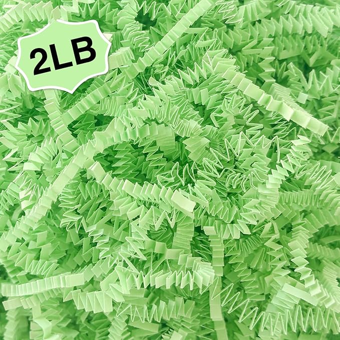 2LB Crinkle Cut Paper Shred Filler for Bag Gift Box Basket Easter Grass Decorations(Light Blue)