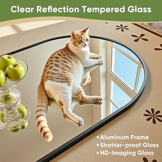 Full Length Mirror, 69"x28" Arched Full Body Mirror, Floor Mirrors with Stand, Body Mirrors Standing Hanging Leaning Against Wall,Aluminum Frame Mirrors for Bedroom Cloakroom,Living Room,Black