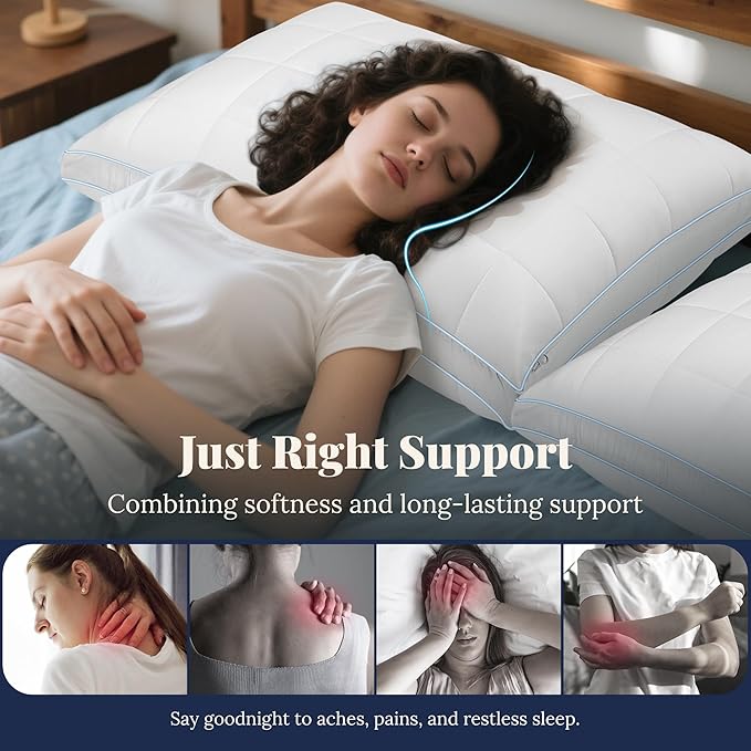 PlushHavenCloud 3-in-1 Adjustable Pillows Bed Pillow - Hotel Pillow King Size Pillow for Sleeping with 3 Removable Inserts, Assemblable Height & Soft Firm Pillows for Back, Stomach or Side Sleepers
