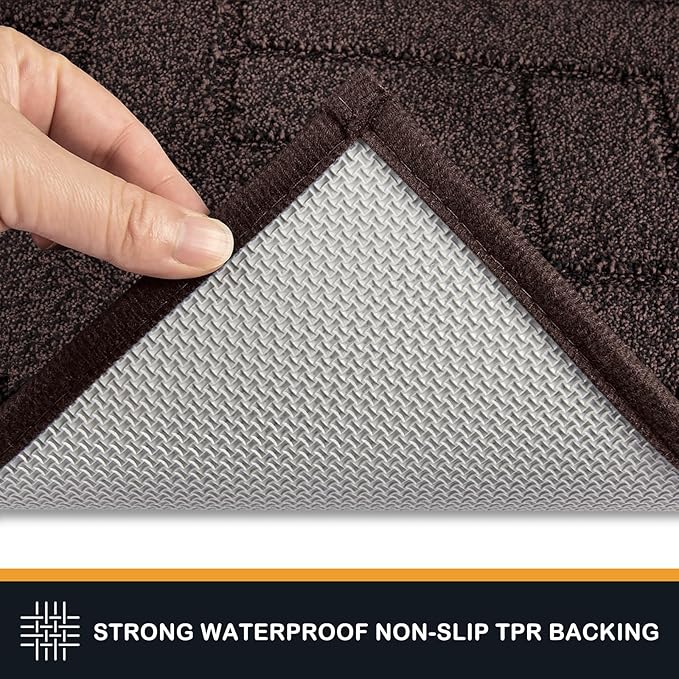 PURRUGS Dirt Trapping Door Mat 20" x 31.5", Non-Slip Machine Washable Entry Rug, Dog Doormat, Indoor Front Door Mat, Super Absorbent Entryway Rug for Muddy Shoes & Paws, Brown