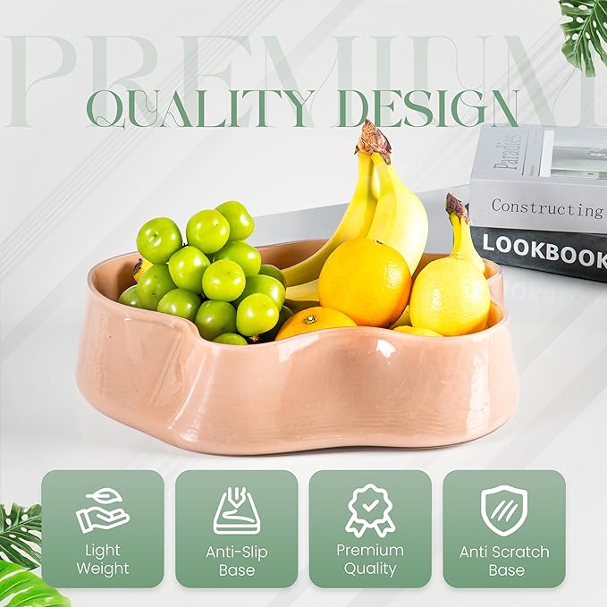 Modern Glass Decorative Bowl for Kitchen & Home Decor – Handmade Unique Design Key Bowl for Entryway Table, Living Room, Premium Candy Bowl, Fruit Bowl for Kitchen Counter