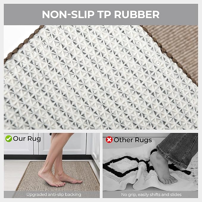 GRANNY SAYS Front Door Mat Outside Entrance, Door Mats for Entryway, Welcome Matt Non-Slip, Large Front Porch Mat Low Profile Resist Dirt, 48"x32", Khaki Beige